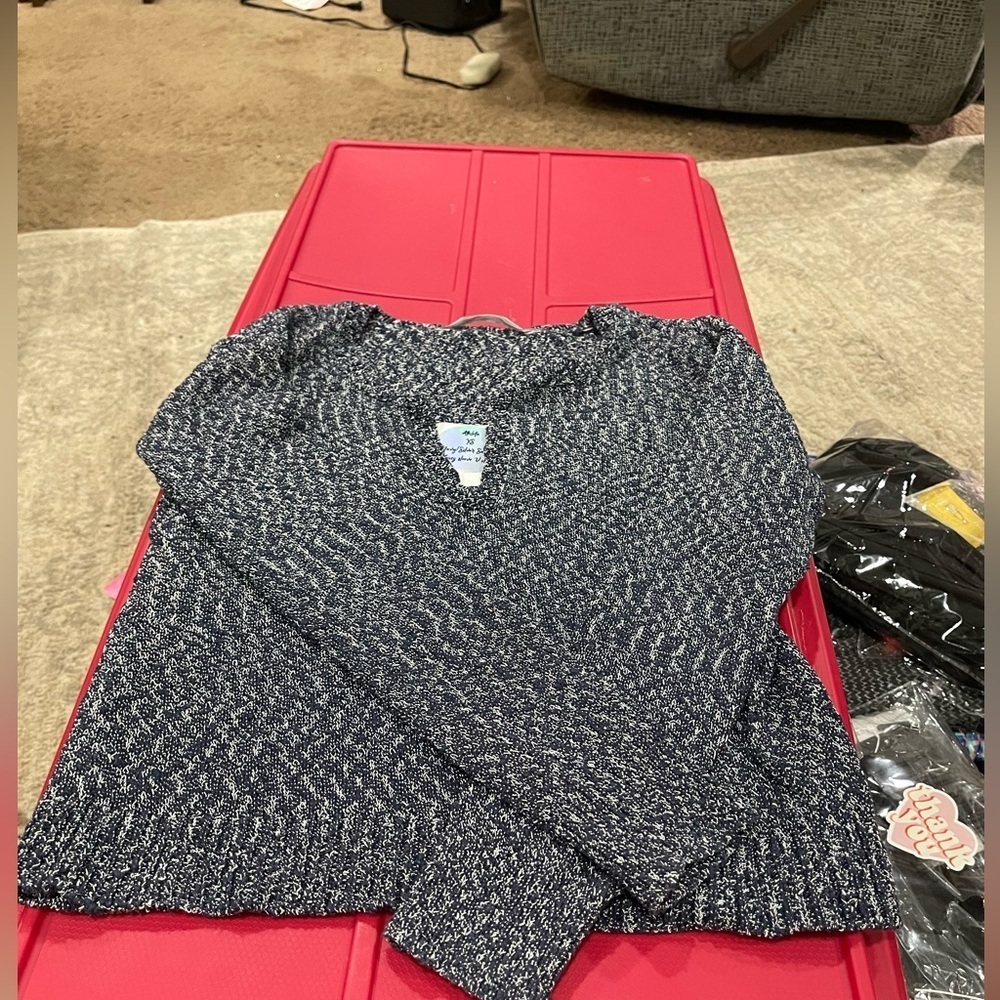 Cozy Black and White Knit Sweater, very warm and super soft.